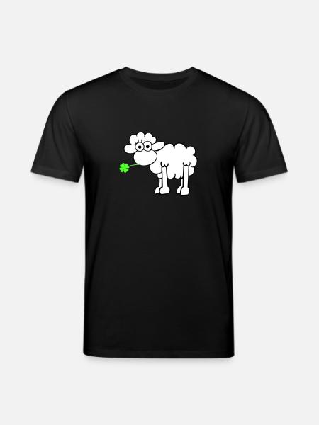 Sheep with clover - Stanley/Stella CREATOR Unisex Organic T-Shirt - black