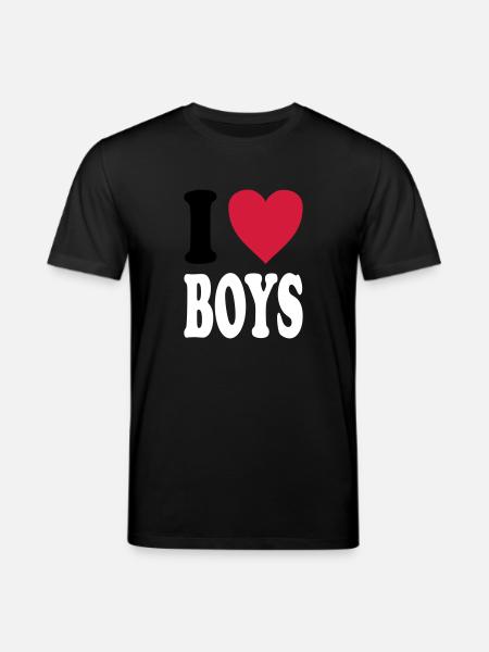 I love BOYS - Stanley/Stella Unisex Bio-T-Shirt CREATOR - Schwarz