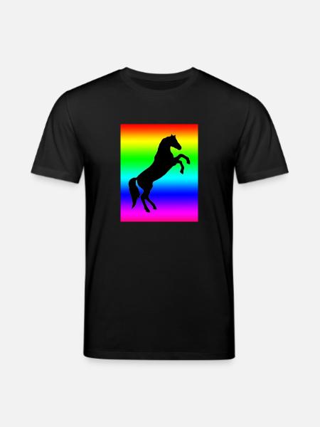 Rainbow Horse - Stanley/Stella CREATOR Unisex Organic T-Shirt - black