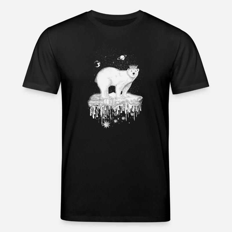 Eisbär mit Krone auf Eisscholle - Stanley/Stella Unisex Bio-T-Shirt CREATOR  - Schwarz