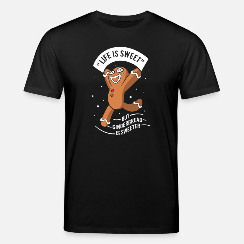 Lebkuchen Weihnachten Lebkuchenmann Gingerbread - Stanley/Stella Unisex Bio-T-Shirt CREATOR  - Schwarz