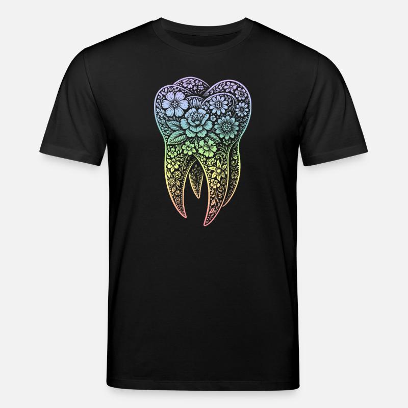 Fleurs dentées en dégradé - T-shirt bio CREATOR Stanley/Stella Unisexe - noir