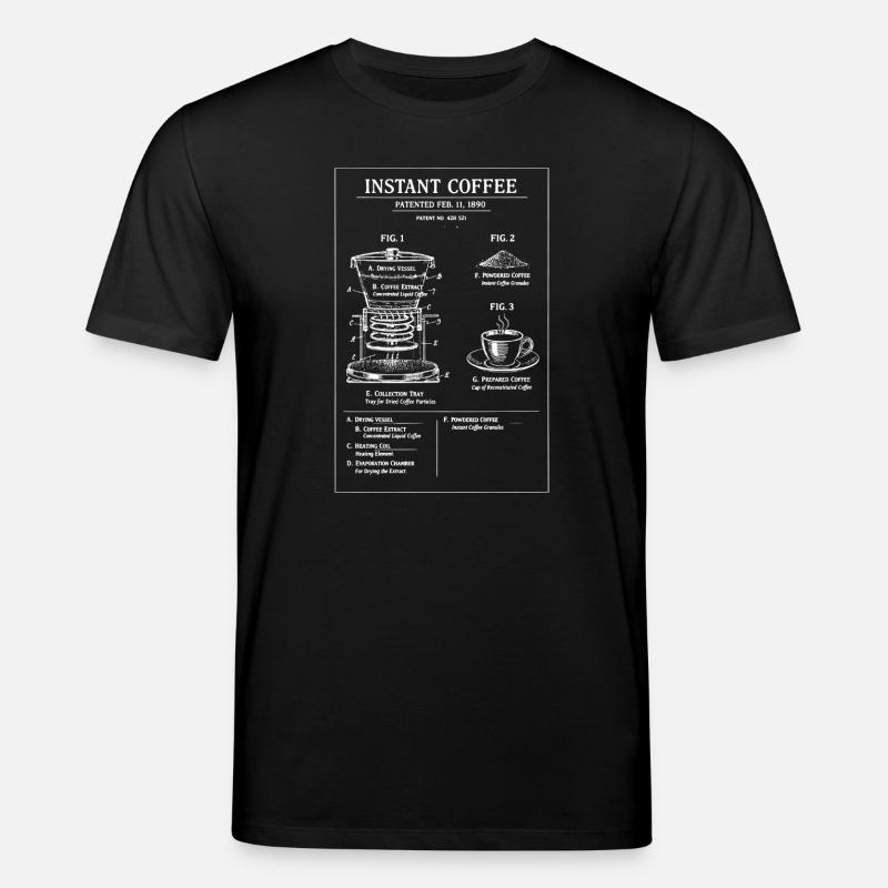 Instantkaffee-Blaupausen-Illustration - Stanley/Stella Unisex Bio-T-Shirt CREATOR  - Schwarz