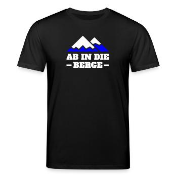 Ab in die Berge Spruch - Stanley/Stella Unisex Bio-T-Shirt CREATOR  - Schwarz - Vorne - Alina (178cm) & Michal (187cm)
