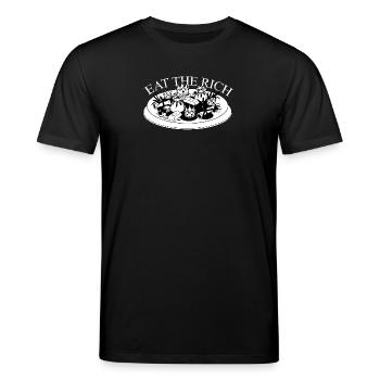 Eat the rich - Stanley/Stella Unisex Bio-T-Shirt CREATOR  - Schwarz - Vorne - Alina (178cm) & Michal (187cm)