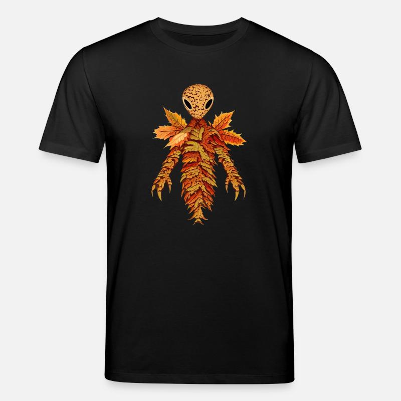 Alien de feuilles d’automne - T-shirt bio CREATOR Stanley/Stella Unisexe - noir