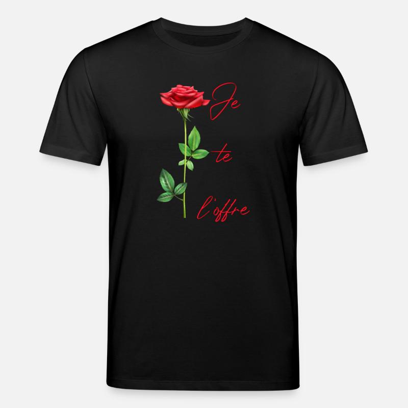 Ich biete es dir an: Rote Rose - Stanley/Stella Unisex Bio-T-Shirt CREATOR  - Schwarz