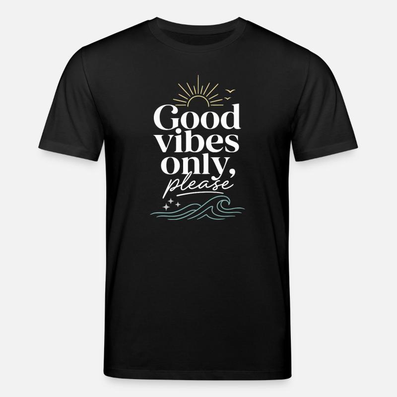 Gute Vibes Nur Bitte – Sonne & Meer - Stanley/Stella Unisex Bio-T-Shirt CREATOR  - Schwarz