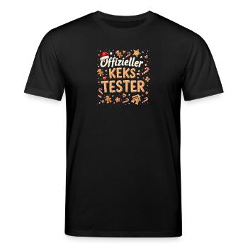 Offizieller Kekstester Weihnachten Lebkuchen - Stanley/Stella Unisex Bio-T-Shirt CREATOR  - Schwarz - Vorne - Alina (178cm) & Michal (187cm)