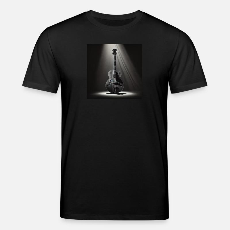 Schwarz-Weiß Gemälde einer E-Gitarre - Stanley/Stella Unisex Bio-T-Shirt CREATOR - Schwarz