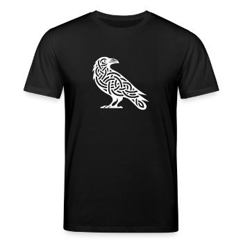 Raben Vogel in Keltischen Tattoo Knoten Style - Stanley/Stella Unisex Bio-T-Shirt CREATOR  - Schwarz - Vorne - Alina (178cm) & Michal (187cm)