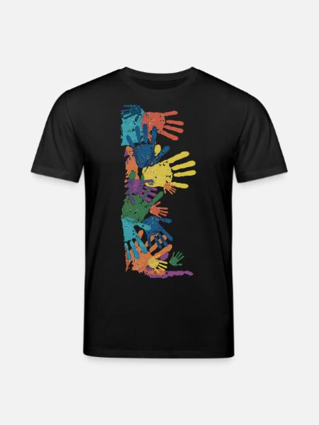 HANDS OF TOUCH - Stanley/Stella CREATOR Unisex Organic T-Shirt - black