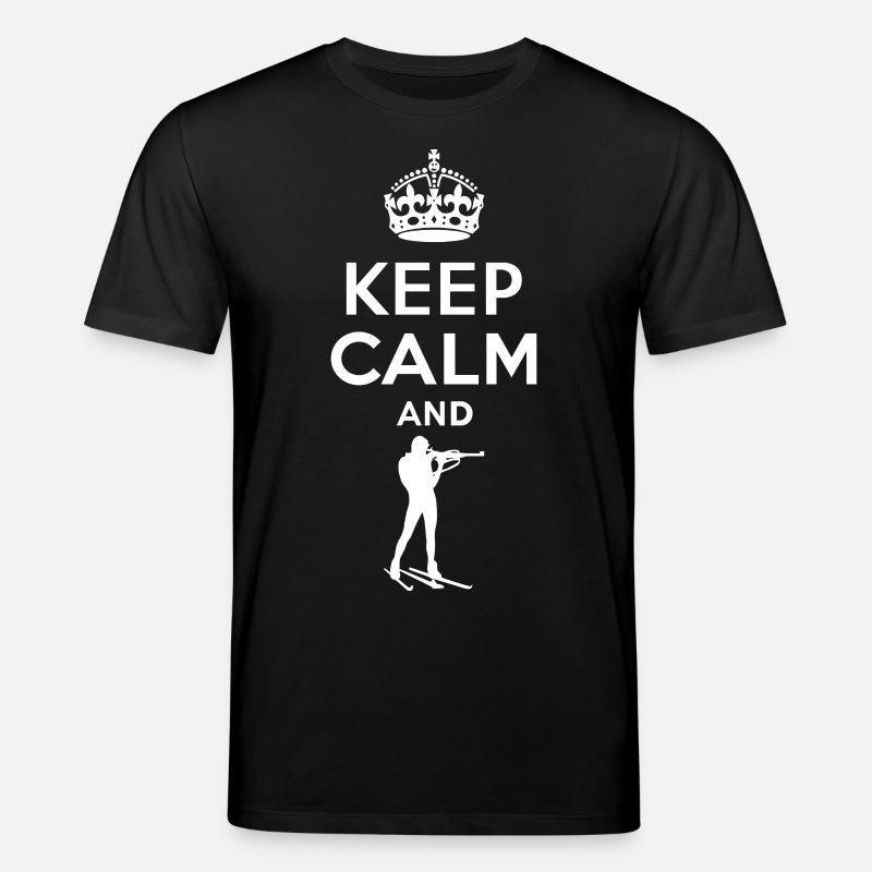 Keep Calm - Biathlon - Stanley/Stella Unisex Bio-T-Shirt CREATOR - Schwarz