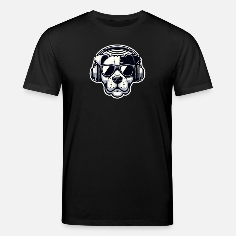Hund Kopfhörer Brille cool - Stanley/Stella Unisex Bio-T-Shirt CREATOR  - Schwarz