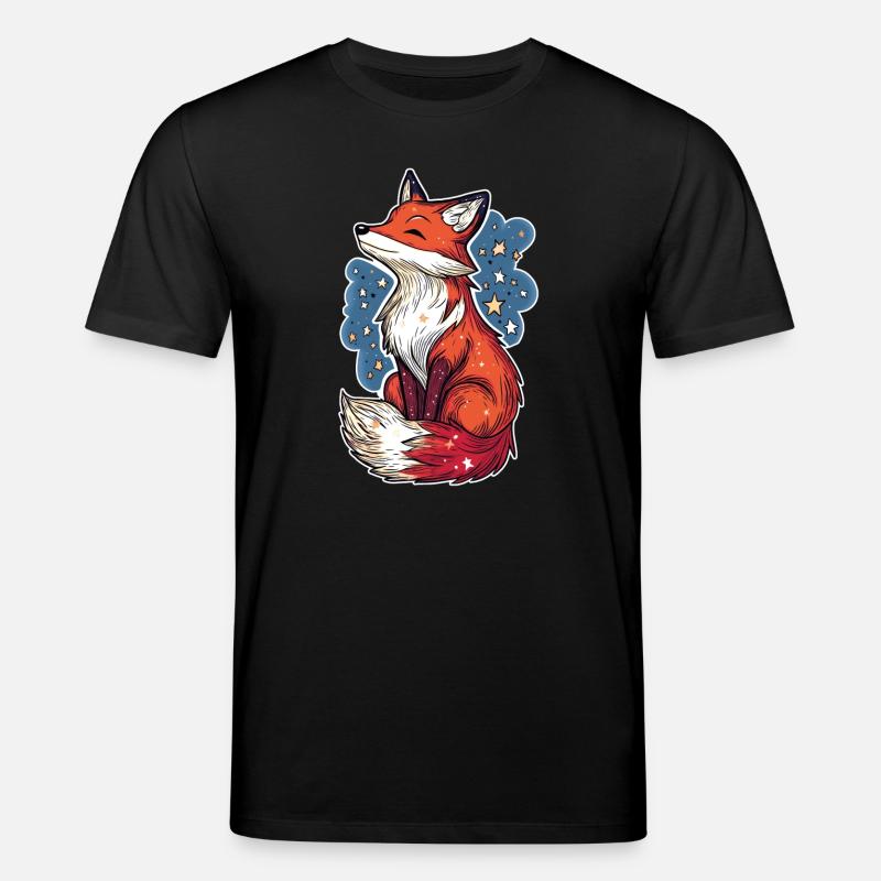 Fox and starry sky - Stanley/Stella CREATOR Unisex Organic T-Shirt - black
