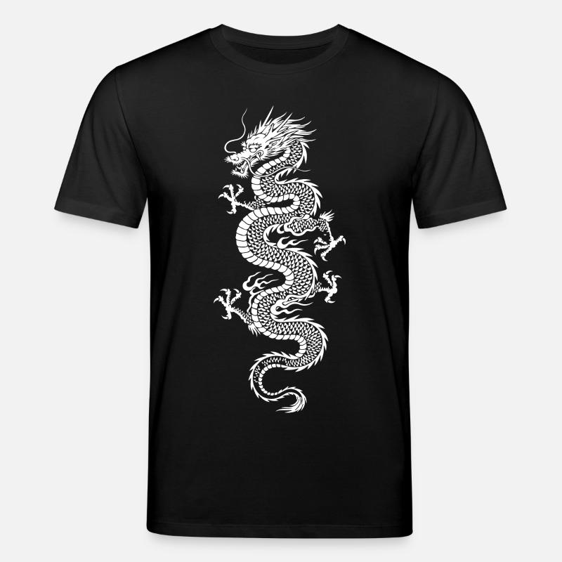 Weiße Drachen-Silhouette - Stanley/Stella Unisex Bio-T-Shirt CREATOR - Schwarz