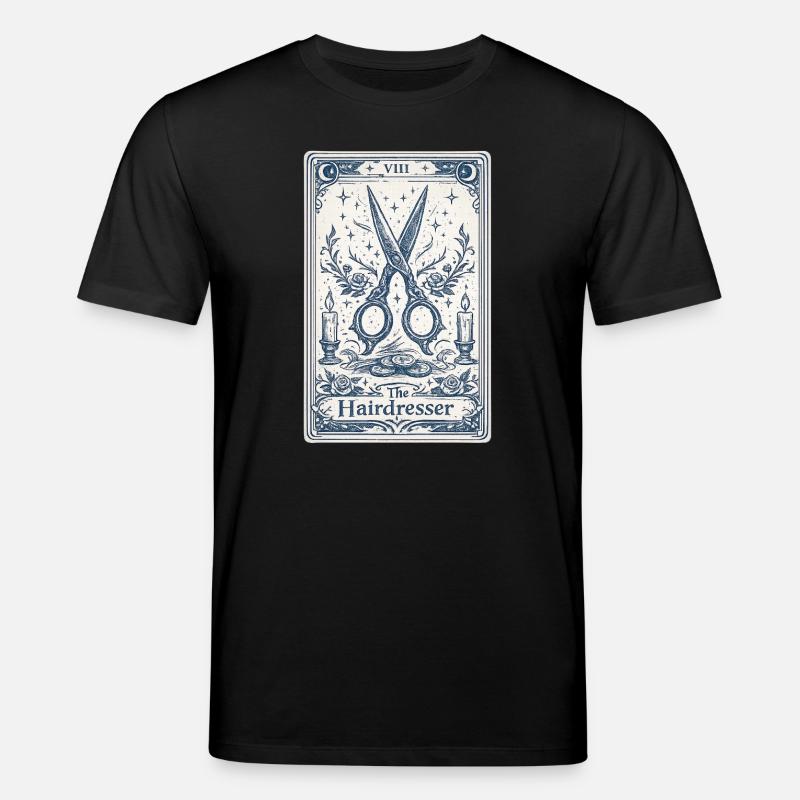 Friseur-Tarotkarten-Illustration - Stanley/Stella Unisex Bio-T-Shirt CREATOR  - Schwarz