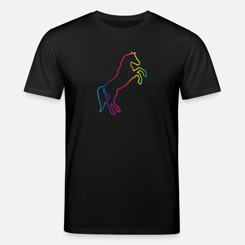 Regenbogen Pferd / Pony - Stanley/Stella Unisex Bio-T-Shirt CREATOR  - Schwarz