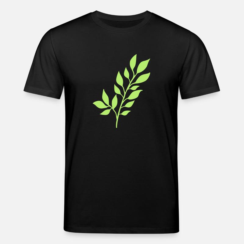 Ast mit Blättern - Stanley/Stella Unisex Bio-T-Shirt CREATOR  - Schwarz