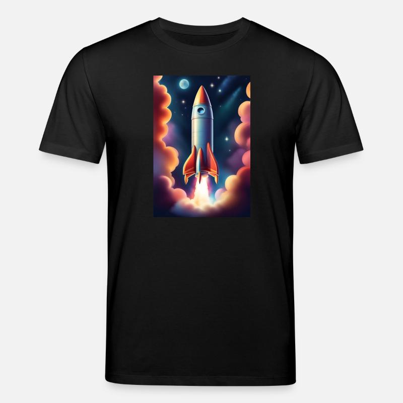 Fusée volant dans l’espace - T-shirt bio CREATOR Stanley/Stella Unisexe - noir