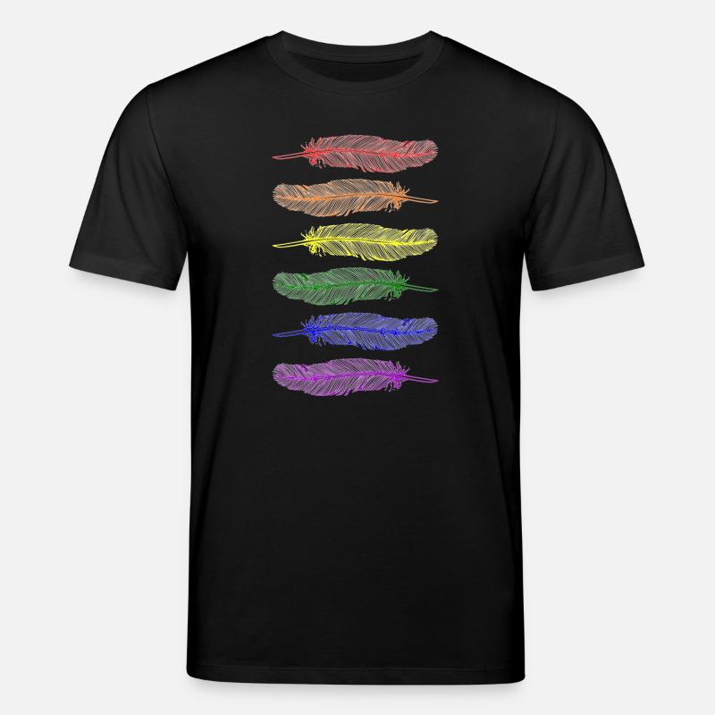 Federn Regenbogen - Stanley/Stella Unisex Bio-T-Shirt CREATOR  - Schwarz