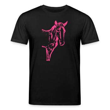 Horse pink pink, foal - Stanley/Stella CREATOR Unisex Organic T-Shirt - black - Front - Alina (178cm) & Michal (187cm)