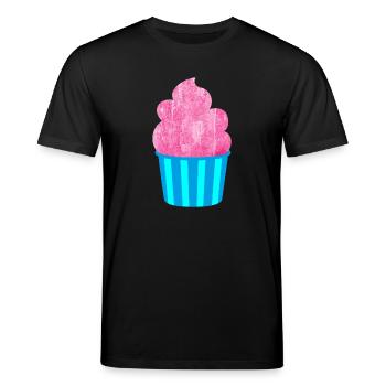 Cream Mug Strips Pink Summer Cream - Stanley/Stella CREATOR Unisex Organic T-Shirt - black - Front - Alina (178cm) & Michal (187cm)