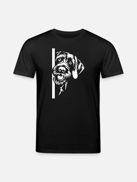 German Wirehaired Head "Black Edition" - Stanley/Stella CREATOR Unisex Organic T-Shirt - black