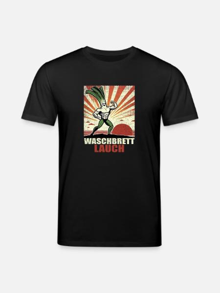 Leeks, washboard, washboard abs - Stanley/Stella CREATOR Unisex Organic T-Shirt - black