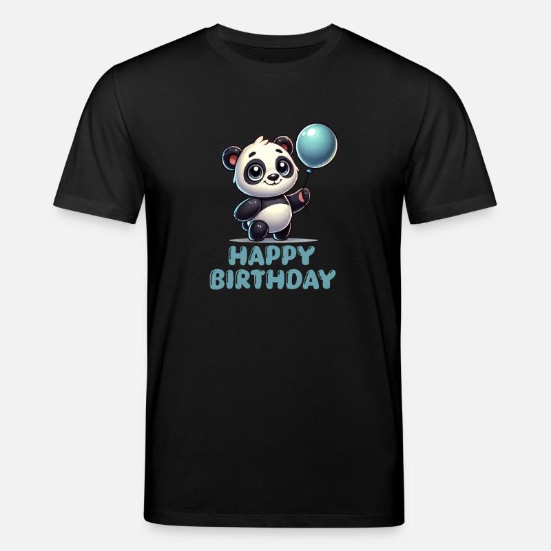 panda comic ballon birthday - Stanley/Stella Unisex Bio-T-Shirt CREATOR  - Schwarz