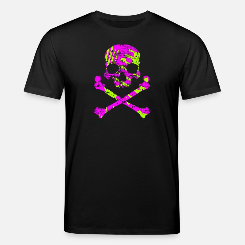Totenkopf mit Knochen - Stanley/Stella Unisex Bio-T-Shirt CREATOR  - Schwarz