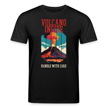 Choleriker Cholerisch Spruch Vulkan Wutanfall - Stanley/Stella Unisex Bio-T-Shirt CREATOR  - Schwarz - Vorne - Alina (178cm) & Michal (187cm)