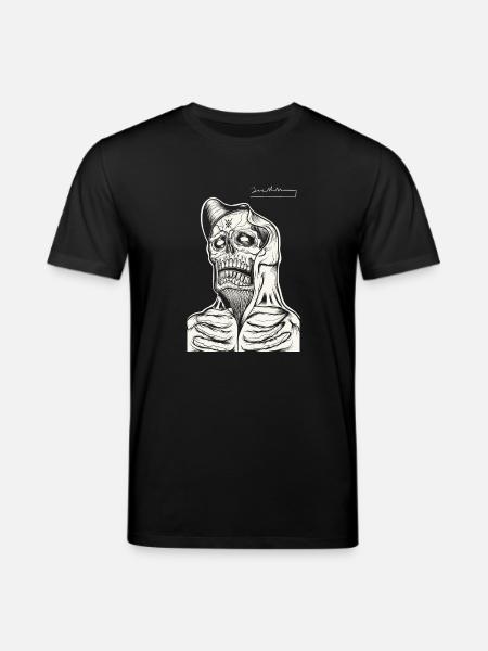 Skull Hoodie Line Drawing - Stanley/Stella CREATOR Unisex Organic T-Shirt - black