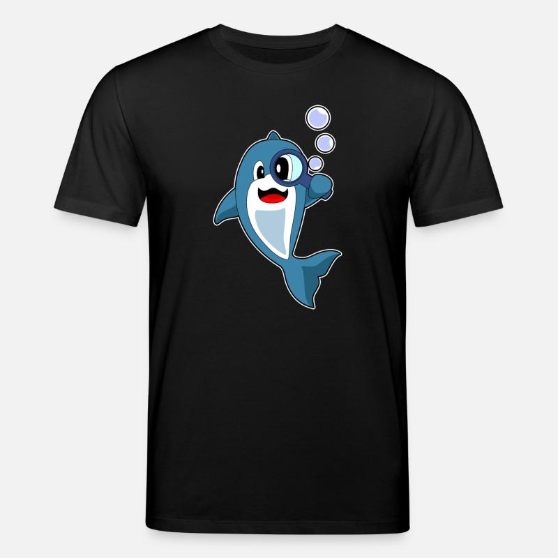 Loupe détective dauphin - T-shirt bio CREATOR Stanley/Stella Unisexe - noir