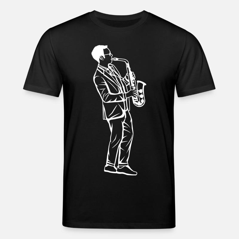 Dessin de garçon au saxophone - T-shirt bio CREATOR Stanley/Stella Unisexe - noir