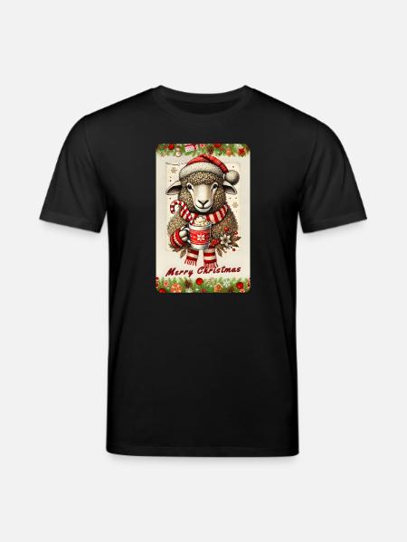 Christmas sheep with hot chocolate - Stanley/Stella CREATOR Unisex Organic T-Shirt - black