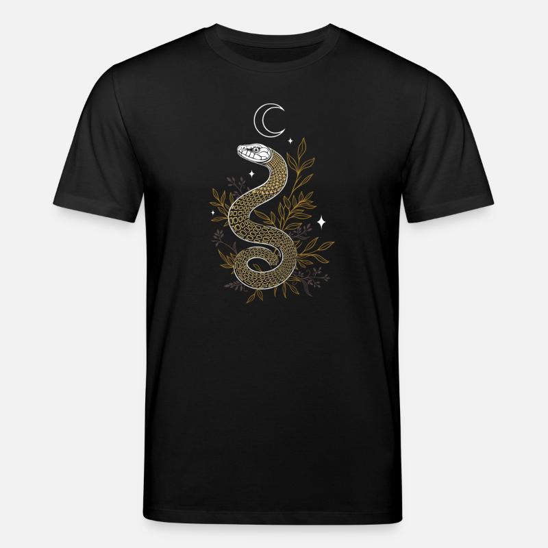 Schlange mit Gräsern im Herbst - Stanley/Stella Unisex Bio-T-Shirt CREATOR  - Schwarz