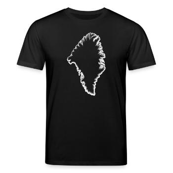 Grönland-Silhouette weiß - Stanley/Stella Unisex Bio-T-Shirt CREATOR  - Schwarz - Vorne - Alina (178cm) & Michal (187cm)