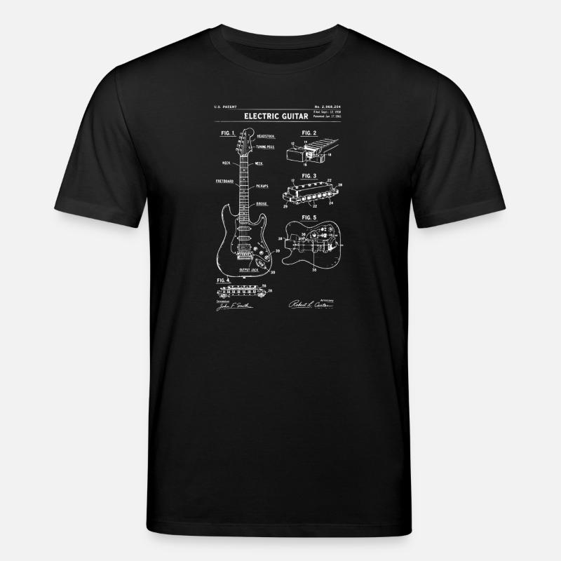Brevet de plan pour guitare électrique. - T-shirt bio CREATOR Stanley/Stella Unisexe - noir