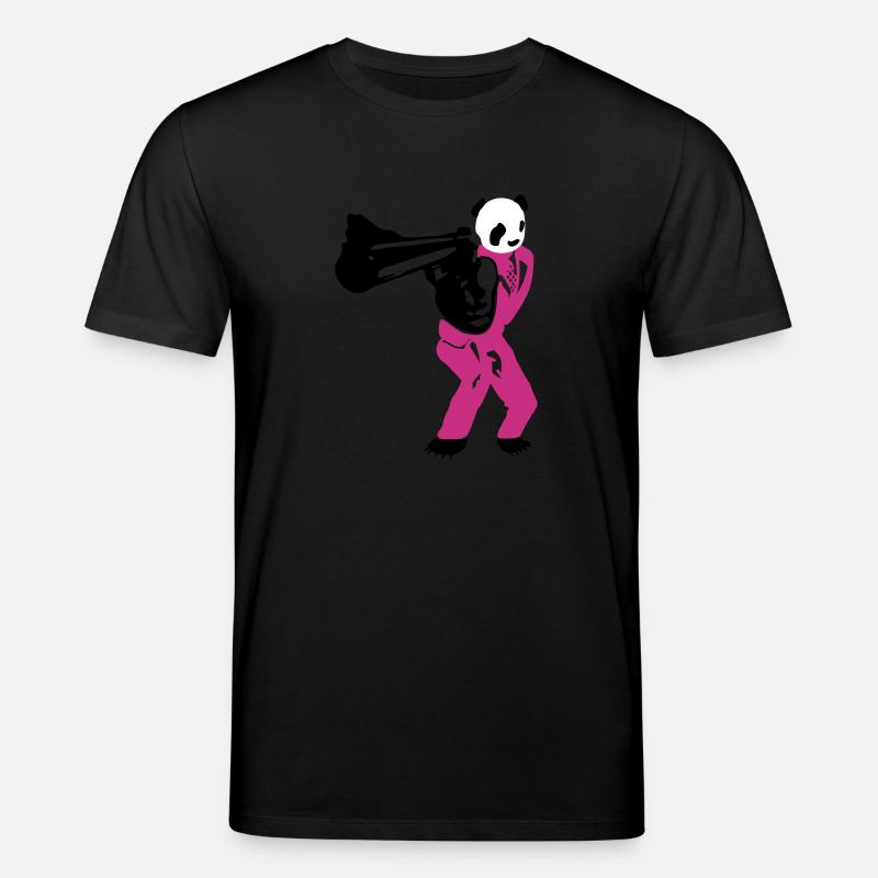 shooting panda - Stanley/Stella Unisex Bio-T-Shirt CREATOR  - Schwarz