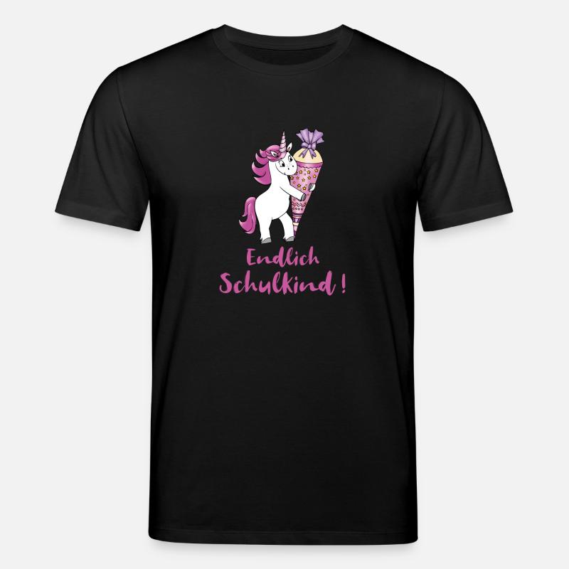 Einhorn mit Zuckertüte Einschulung Schulanfang - Stanley/Stella Unisex Bio-T-Shirt CREATOR - Schwarz