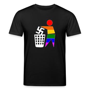 halte deine umwelt sauber - gegen rechts - Stanley/Stella Unisex Bio-T-Shirt CREATOR  - Schwarz - Vorne - Alina (178cm) & Michal (187cm)