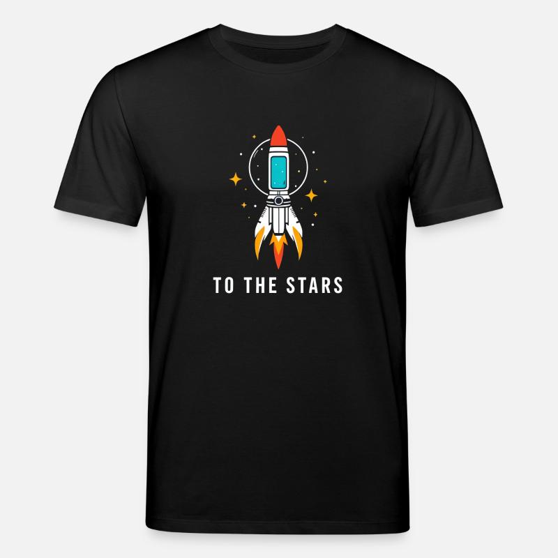 Fusée sur fond étoilé - T-shirt bio CREATOR Stanley/Stella Unisexe - noir