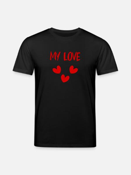 LIEFDE. VALENTIJNSDAG. VRIJGEZELLENFEEST. IK HOU VAN JOU. IK HOU VAN JOU. - Stanley/Stella Uniseks bio-T-Shirt CREATOR  - zwart