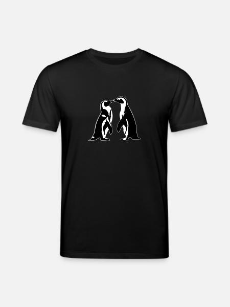 Verliebte Pinguine - Stanley/Stella Unisex Bio-T-Shirt CREATOR - Schwarz