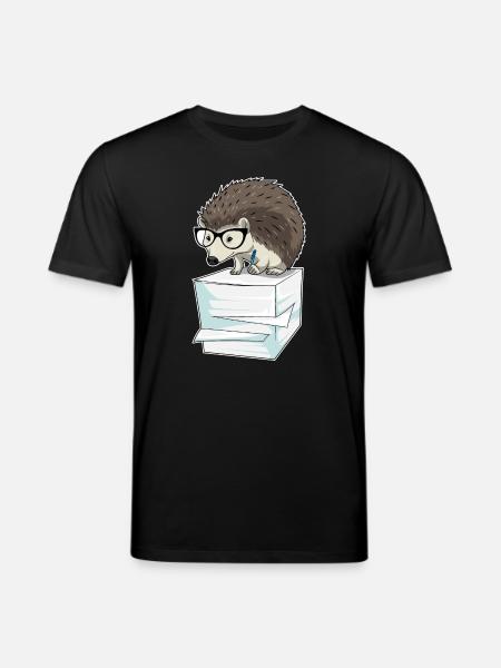 Hedgehog Secretary Paper Stack Office - Stanley/Stella CREATOR Unisex Organic T-Shirt - black