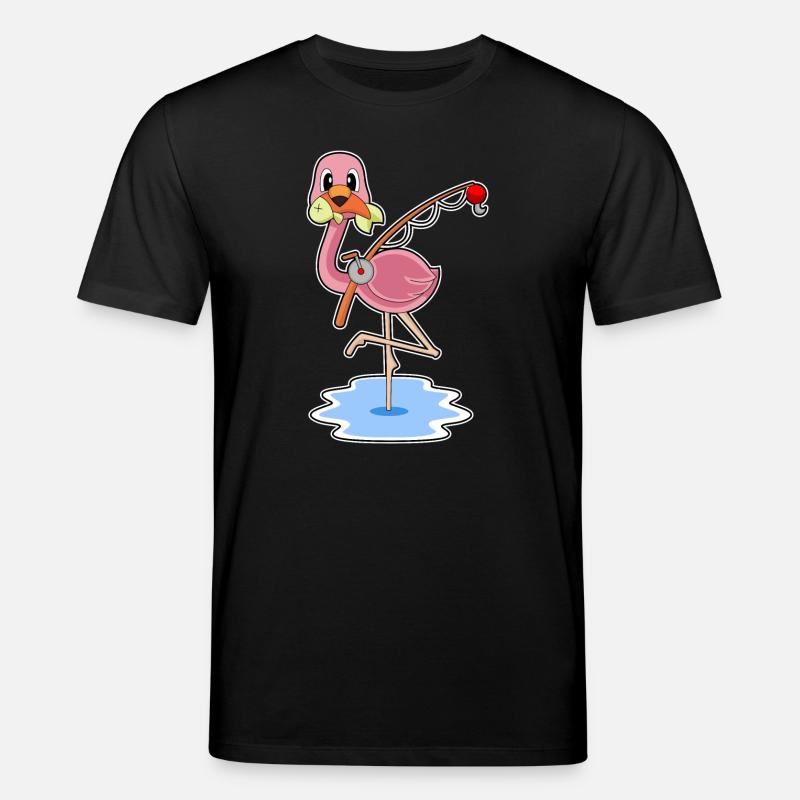 Flamant rose Pêcheur Pêche - T-shirt bio CREATOR Stanley/Stella Unisexe - noir