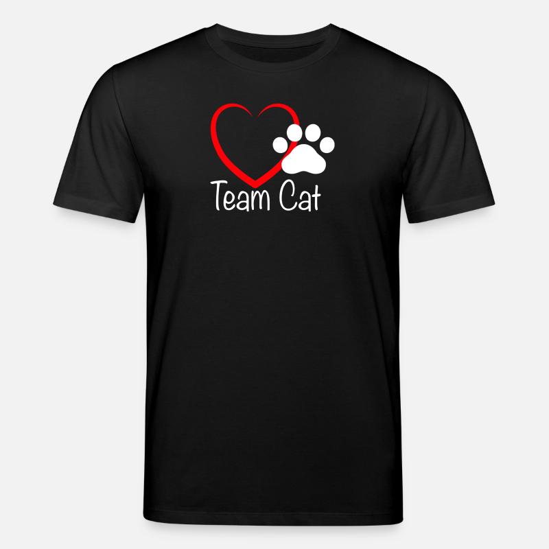 Team Cat mit Herzchen - Stanley/Stella Unisex Bio-T-Shirt CREATOR  - Schwarz