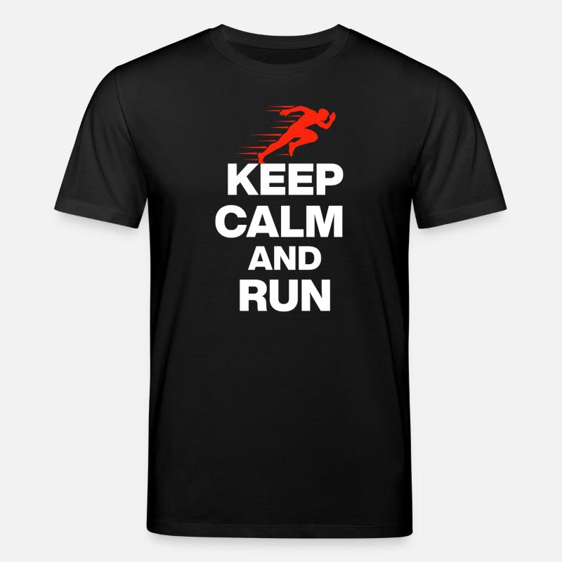 KEEP CALM AND RUN! - Stanley/Stella Unisex Bio-T-Shirt CREATOR  - Schwarz