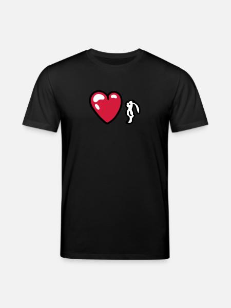 Bunny with Heart 3 - Stanley/Stella CREATOR Unisex Organic T-Shirt - black